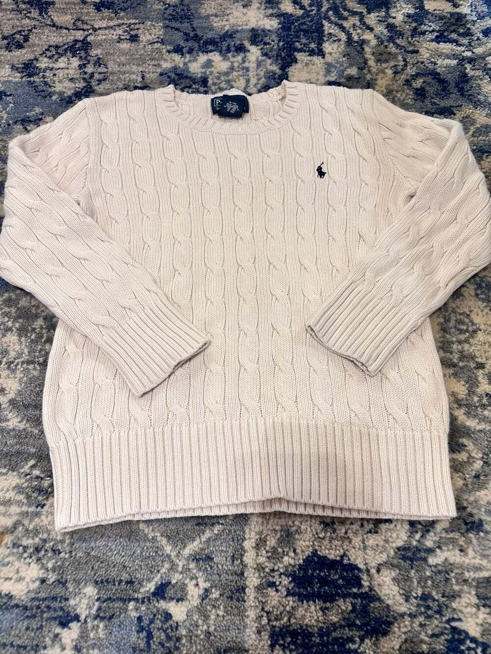 Ralph Lauren Cream Cable knit Sweater Boys Sz 7